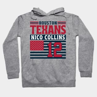 Houston Texans Collins 12 American Flag Football Hoodie